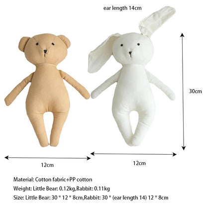 2025 Baby Plush Toy Comforts Sleeping Cute Rabbit, Bear, Mouse Baby Girl Doll, Cloth Doll Doll