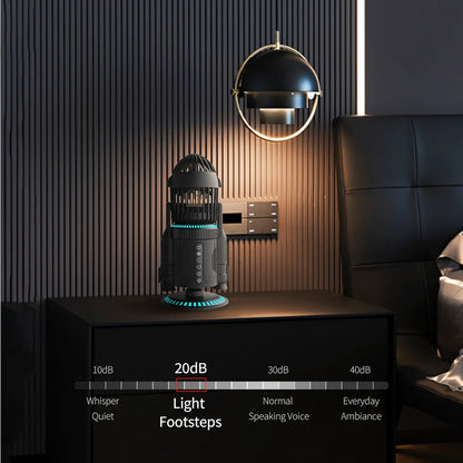 Creative Rocket Desktop Fan Battery Powered USB Rechargeable 3 Speed Quiet Cooling Fan for Office Desk Study Room Outdoor