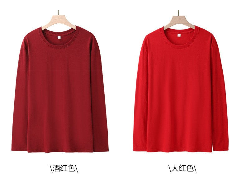 Long Sleeves T-Shirts Men 100% Cotton Tee Tops Male Autumn Basic Plain Color Tshirts Women Normal Fit Size M-5XL Under Wear Man