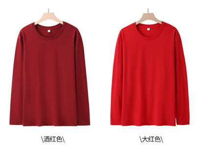 Long Sleeves T-Shirts Men 100% Cotton Tee Tops Male Autumn Basic Plain Color Tshirts Women Normal Fit Size M-5XL Under Wear Man