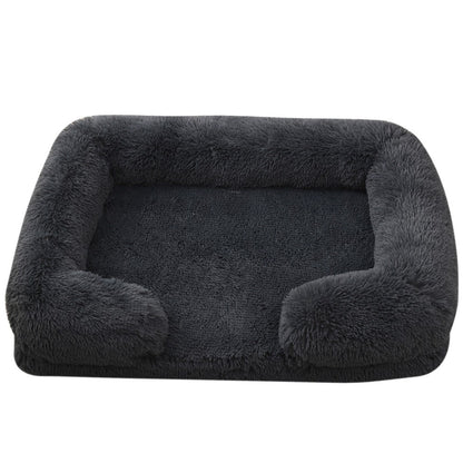 Cama para Cães Meia Volta Recheio Total, Sofá para Cães Grandes e Quente de Inverno, Cama Quadrada Macia para Gatos, Canil de Pelúcia, Acessórios para Casa de Filhotes