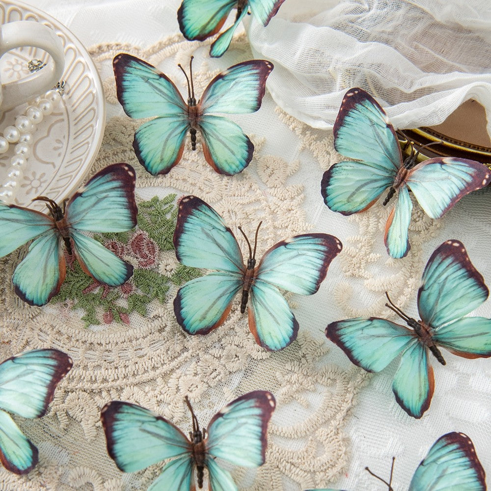 5/10PC Artificial Fake Fluorescent Butterfly Home Room Decor Valentine's Wreath Wedding Bridal Diy Gift Box Accessories Headwear