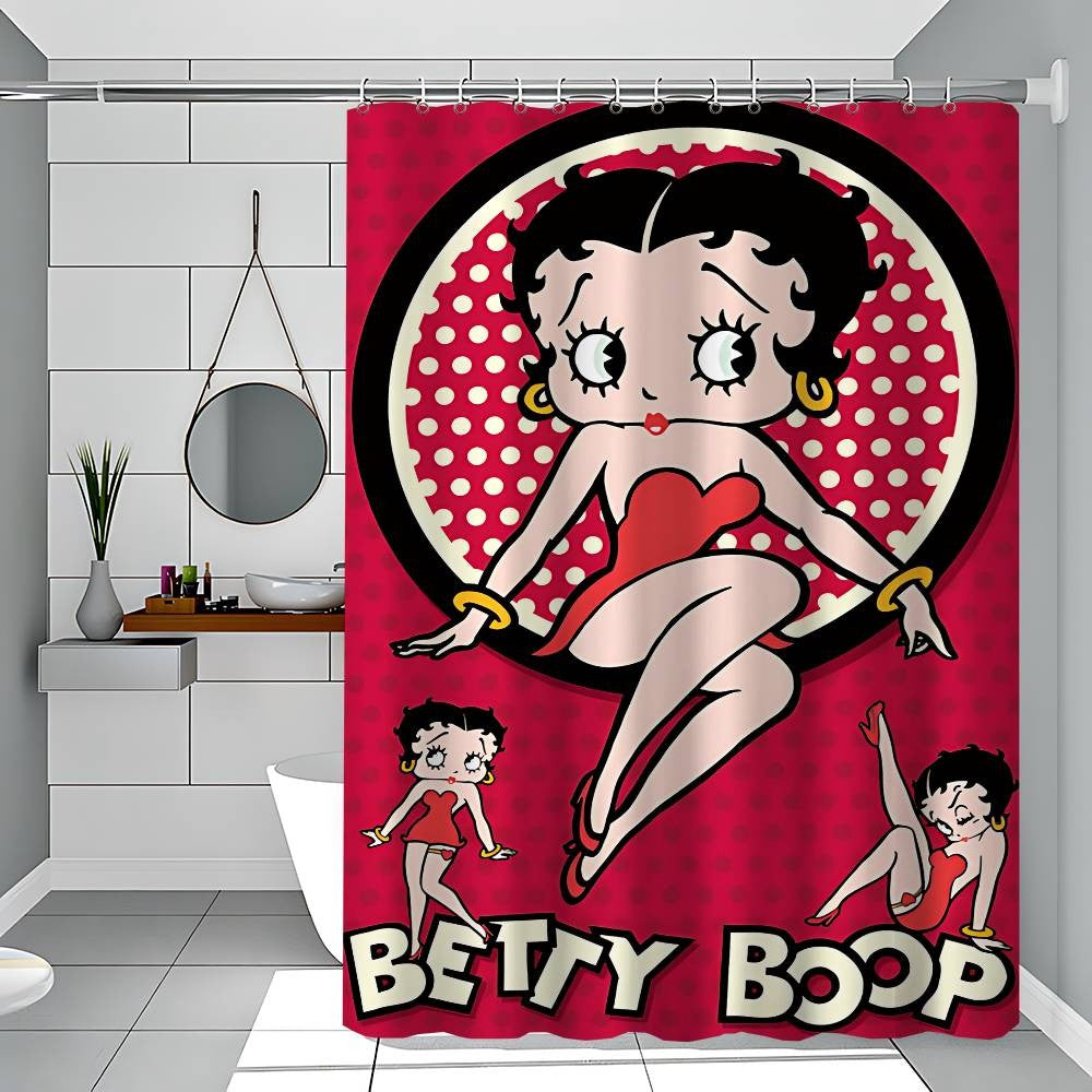Cute B-Betty Boop Printing Bathroom Shower Curtain Polyester Waterproof And Mildew Proof Home Decoration Curtain