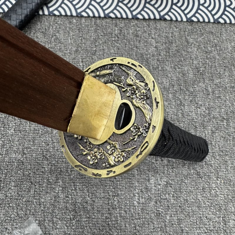 Quality Rosewood Blade Japanese Samurai Katana Sword Wooden Saya Fit Exercise Training Cosplay Props Unsharp