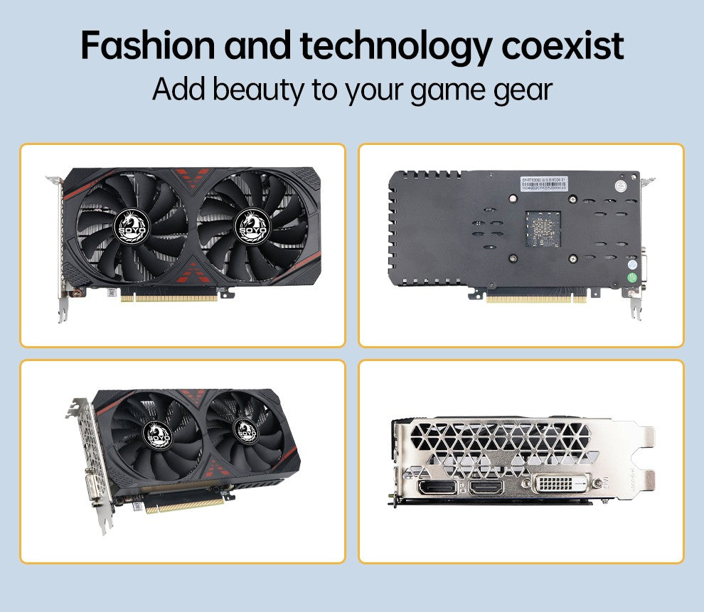 Placas de Vídeo SOYO RTX 3050 8G GDDR6 GPU NVIDIA Componentes para PC PCI Express X16 4.0 Placa de Vídeo para Jogos RTX3050 Nova