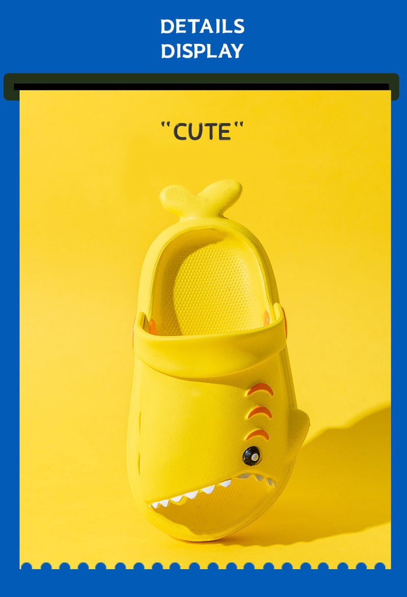 Children Sandals Kids Cartoon Shark Summer Toddler Boys Girls Soft Sole Baby Shoes Anti-Slip Slippers