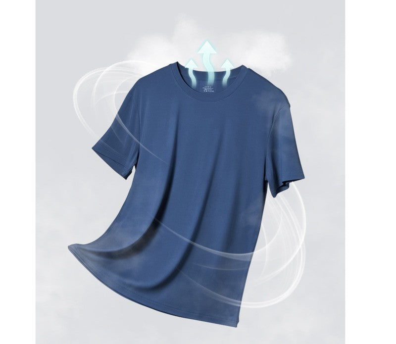 94% Modal 6% Spandex Summer Short Sleeve T-shirt Men Crew Neck Solid Color Casual Underwear Brand High Quality Mens Clothing New