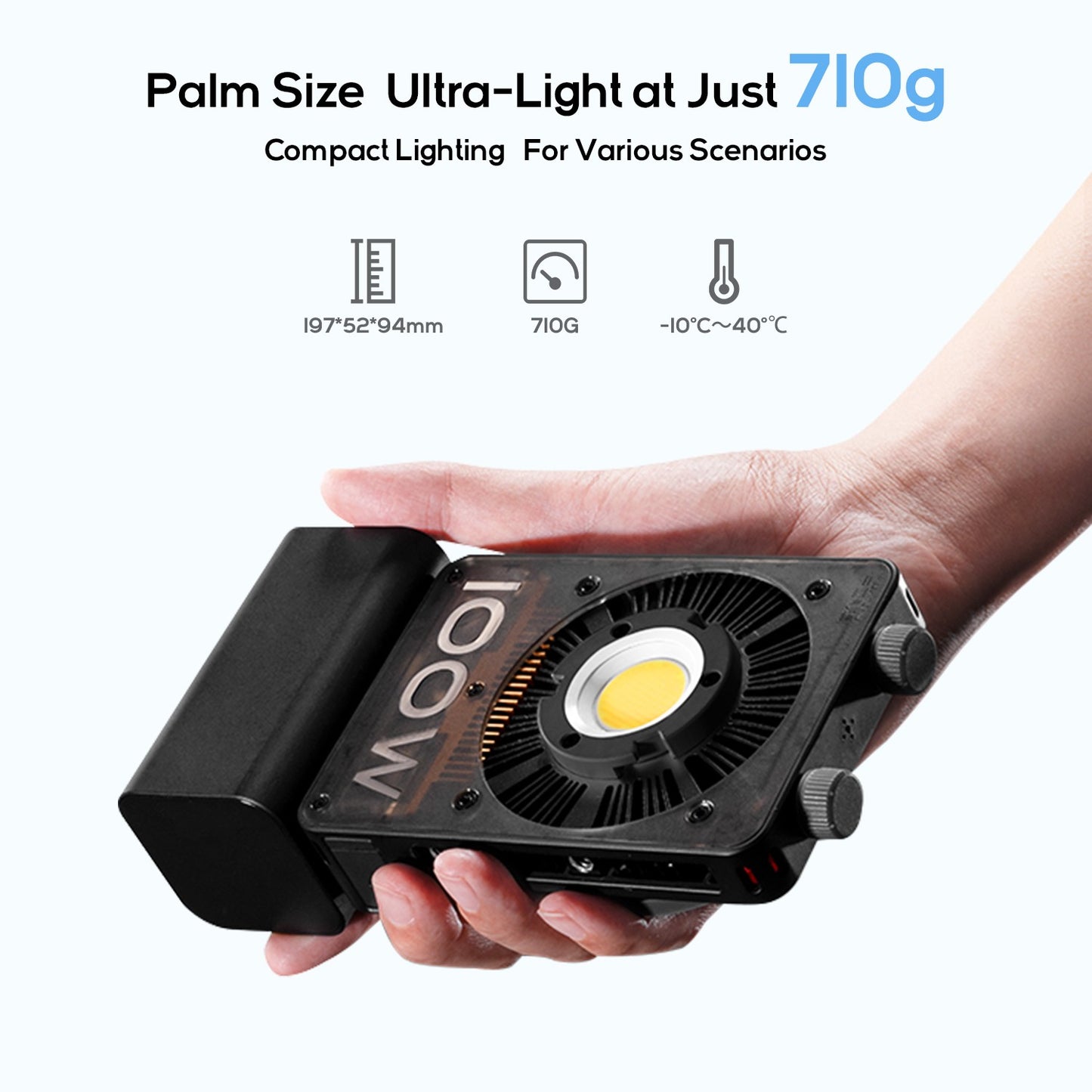 ZHIYUN Official CINEPEER CX100 100W Handheld Led COB Light Pocket Video Light Bi Color Photo Fill Light Photography Lighting