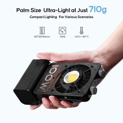 ZHIYUN Official CINEPEER CX100 100W Handheld Led COB Light Pocket Video Light Bi Color Photo Fill Light Photography Lighting