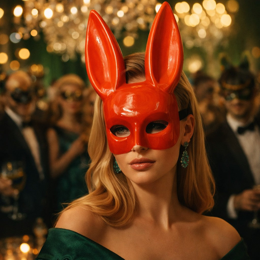 Unisex Rabbit Animal Half Face Cosplay Party Mask, Perfect for Birthdays & Gatherings, Suitable for Men & Women
