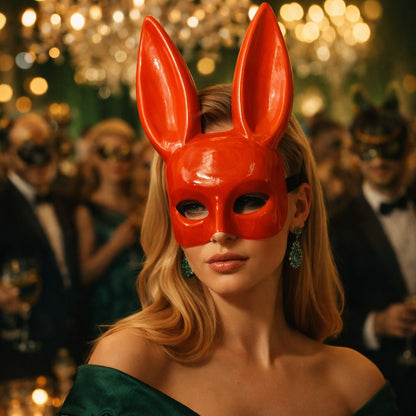 Unisex Rabbit Animal Half Face Cosplay Party Mask, Perfect for Birthdays & Gatherings, Suitable for Men & Women