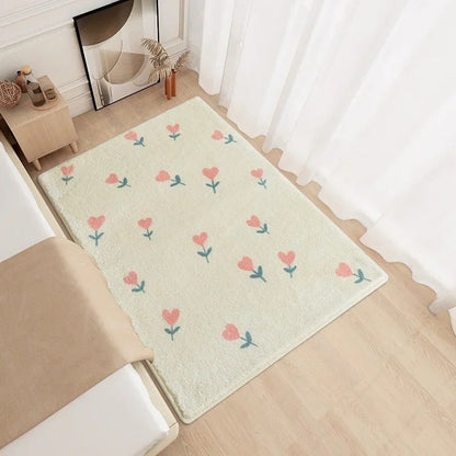 Modern Minimalism Bedroom Fluffy Carpet Area Carpets Living Room Children Girl Room Soft Rug Non-Slip Washable Mat