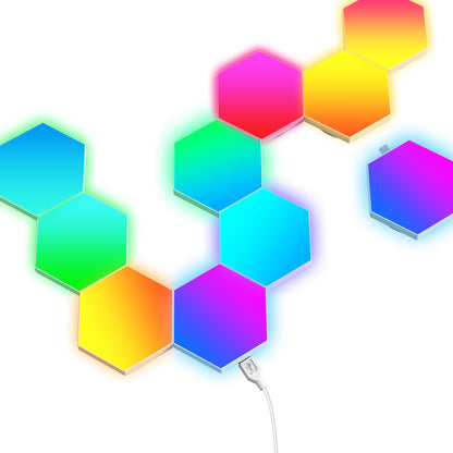 Hexagon Wall Lights, Smart LED Light Panels with App & Remote, DIY Room Decor for Autism, Game Room Decor, Party, Gifts, 12 Pack