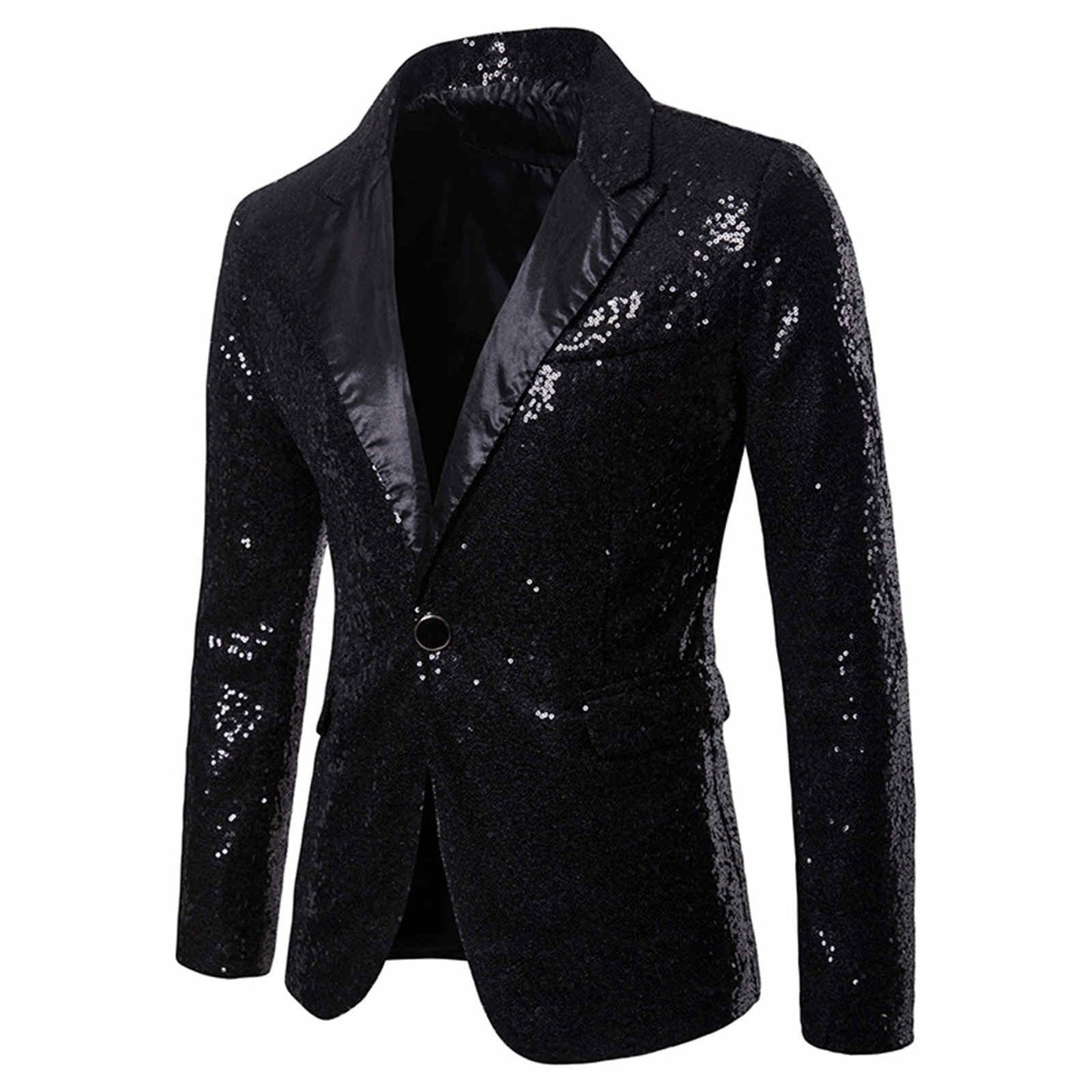 Trendy Sequin Men'S Sequin Jackets Charm One Button Stage Performance Red Sliver Black Blazers Coat Male Glitters Formal Suit