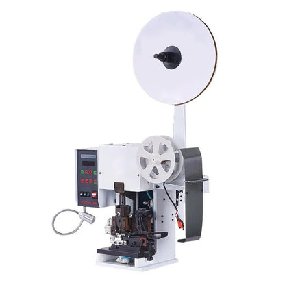 Máquina horizontal automática multifuncional para crimpar e decapar cabos com terminais para cabos multicoaxiais com revestimento AWG36-AW20