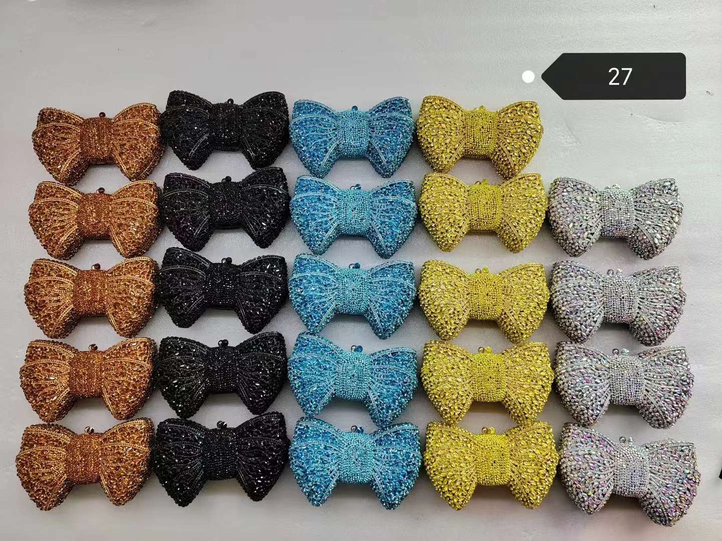 Newest Rhinestone Green/Black Clutch Purse Bow Luxury Diamond Women Red Evening Clutches Bags Wedding Bridal Bag Stones Handbags