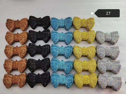 Newest Rhinestone Green/Black Clutch Purse Bow Luxury Diamond Women Red Evening Clutches Bags Wedding Bridal Bag Stones Handbags