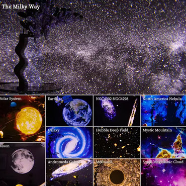360° Rotating Galaxy Night Light Projector Starry Sky Planetarium Lamp Perfect Christmas Gift for Kids Bedroom Holiday Decor