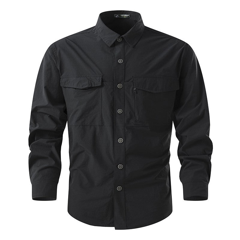 Summer Men Casual Breathable Long Sleeve Shirts Mens Military Cargo Multi-Pocket Shirt Man Outdoor Safari Work Shirt Blouses Top