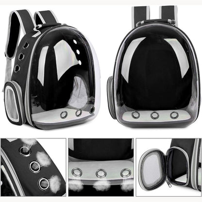 Mochila Transparente Cápsula Espacial para Transporte de Gatos e Pequenos Animais de Estimação, Filhotes, Gatinhos, Pássaros, Respirável para Viagem