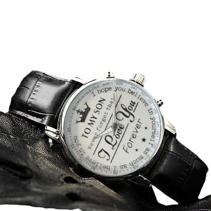 Business Love English Crown Dial Tread Wire Strap Quartz Belt Watch