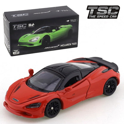 TSC 1:64 McLaren 750S Modelo de Carro Esportivo Simulação em Miniatura Liga Fundida Brinquedo de Carro Pequeno Ornamento de Coleção para Meninos