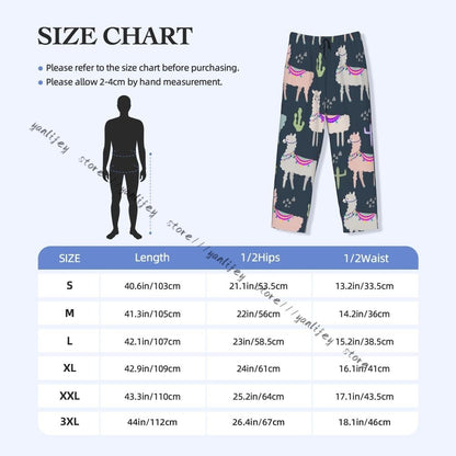 Men Sleep Bottoms Male Lounge Trousers Men's Llama And Cactus Pajama Pants