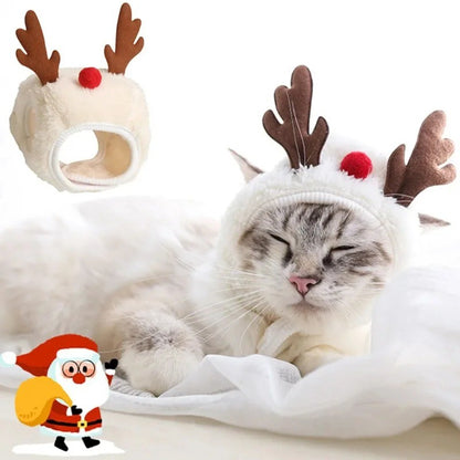 1Pcs Chapéu de Natal Engraçado para Cães, Babadores de Papai Noel para Animais de Estimação, Fantasia de Cosplay para Festa de Ano Novo, Boné de Filhote, Cachecol para Gatos Fofos, Acessórios de Roupa, Presente