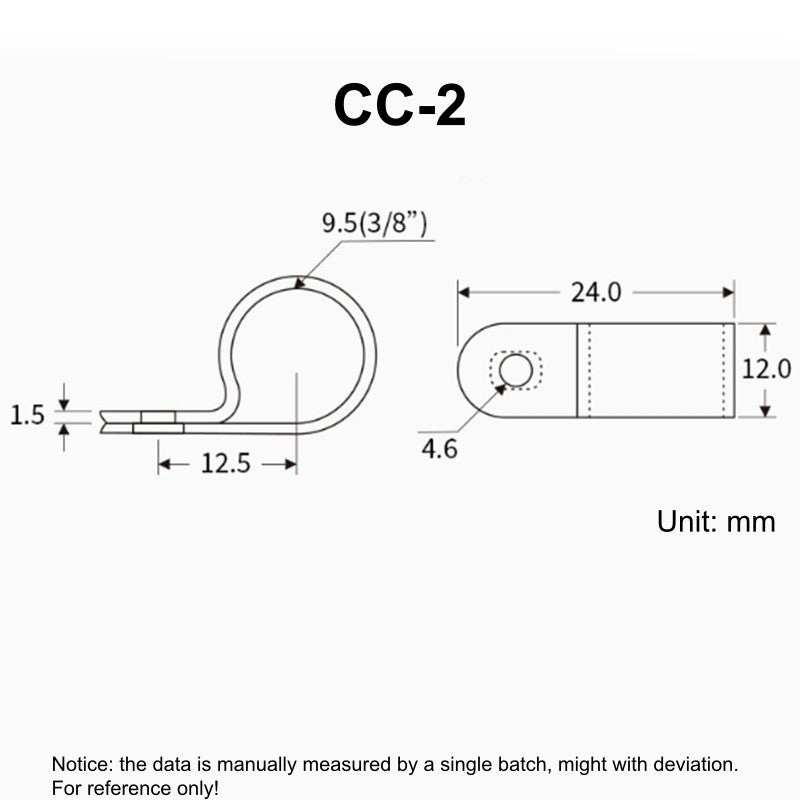 100pcs Black P Style Mounting Cable Clamp Plastic Nylon Isolation Screw Fixed Wire Holder Cable Clips Manager 3.0-18mm Diameter