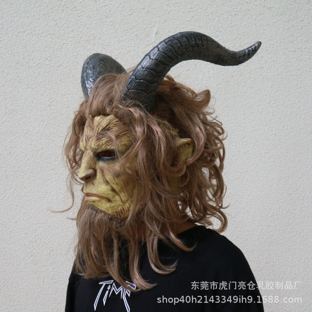 Movie Beauty The Beast Adam Prince Mask Cosplay Cool Horror Mask Latex Helmet Halloween Party Halloween Anime Prince Beast Set