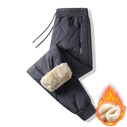 2024 Novas Calças de Algodão Acolchoadas Masculinas de Inverno, Pelúcia Grossa de Lã, Calças Esportivas Quentes, Casuais, Impermeáveis, à Prova de Vento, à Prova de Frio