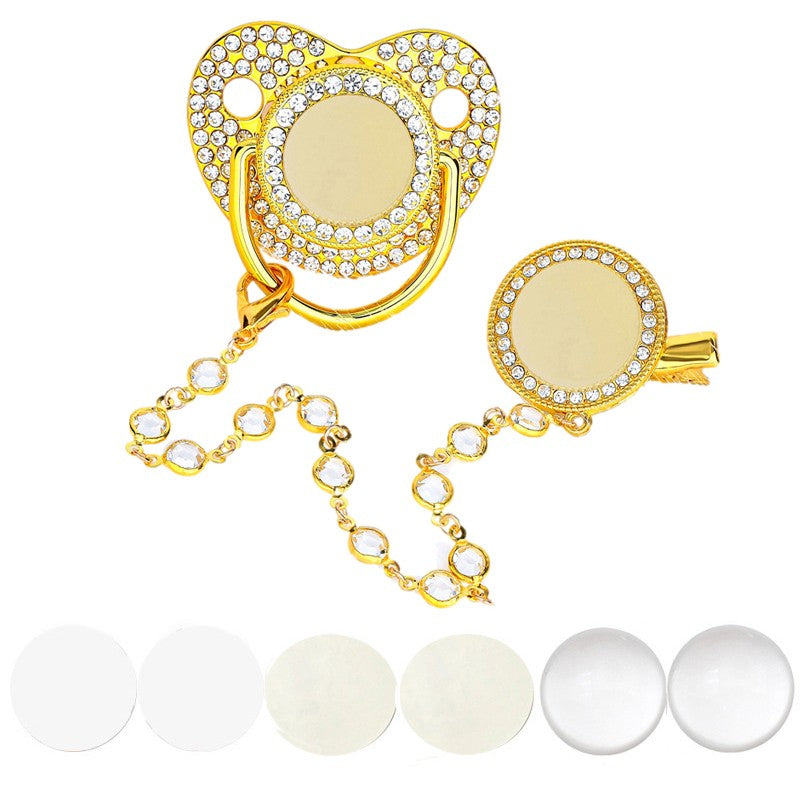 New Blank Baby Pacifier Clip Holder Set Personalized Newborn Dummy BPA Free Luxury Silicone Infant Teether Baby Soother