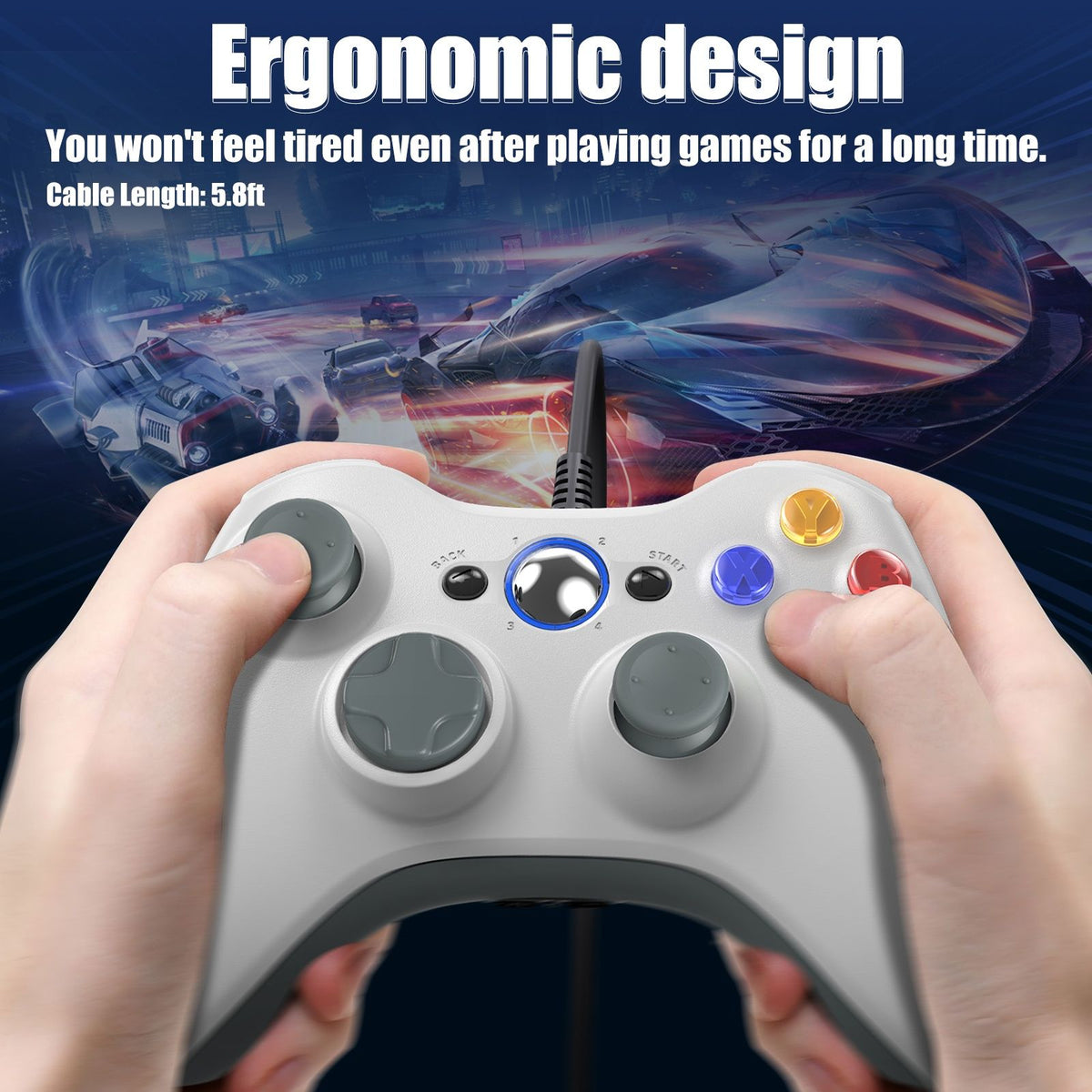 For Xbox 360 Slim/Lite/E/PC Controller,Wireless/Wired Game Remote Control 6-axis Gryo Dual Vibration Precision Joystick Gamepads