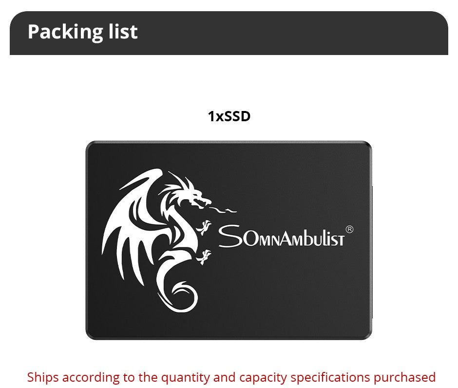 SSD SomnAmbulist 120GB 240GB 480GB 960GB Sata3 Interno Unidade de Estado Sólido 2.5 128GB 256GB 512GB 1TB 2TB SSD para PC Notebook