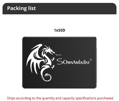 SSD SomnAmbulist 120GB 240GB 480GB 960GB Sata3 Interno Unidade de Estado Sólido 2.5 128GB 256GB 512GB 1TB 2TB SSD para PC Notebook