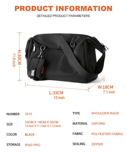 MOYYI INS Korean Style Men Messenger Bags Women Travel Casual Large Hobo Bag Waterproof Nylon Laptop Crossbody Shoulder Bag