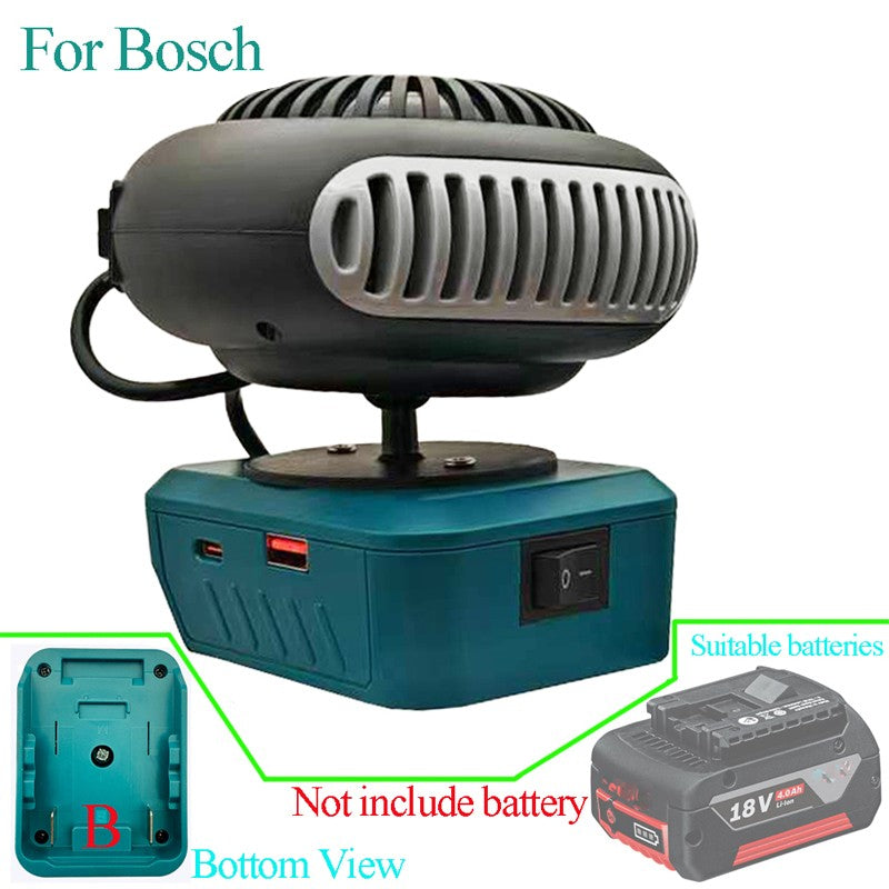 Power Tool Parts Lithium Electric Power Warm Air Blower Fan Heater Hot&Cold Wind Dual Mode For Makita For Bosch Li-ion Battery