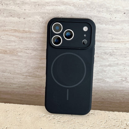 Capa de Silicone Magnética de Carregamento Sem Fio MagSafe de Cor Sólida para iPhone 17 Pro Max/17/17 Pro Capa Traseira Protetora