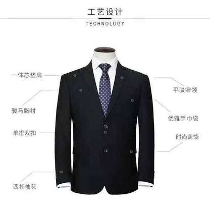 9XL Men's Korean Suit Male Jacket Dad's Business Suit For Middle-aged Formal Dress Fattened Blazer Coat Men Nightclub Black Navy