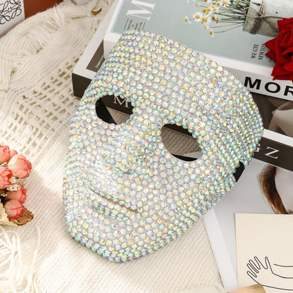 Dancer Mask DIY Rhinestone High-End Party Carnival Festival Prop, Suitable for Men and Women Dance Parties