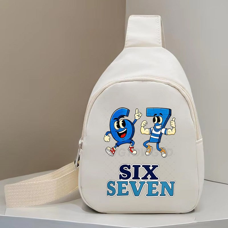 Kids Funny Meme 6 7 Purses and Handbags Italian Brainrot Meme Lightweight Single Shoulder Bag Girl Boy Purse for Daily Travel