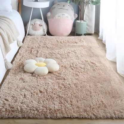 VIKAMA Tie-dyed Fluffy Carpets For Living Room Decor Bedside Rug Warm Plush Floor Mats Children's Room Play Mats Furry Carpet