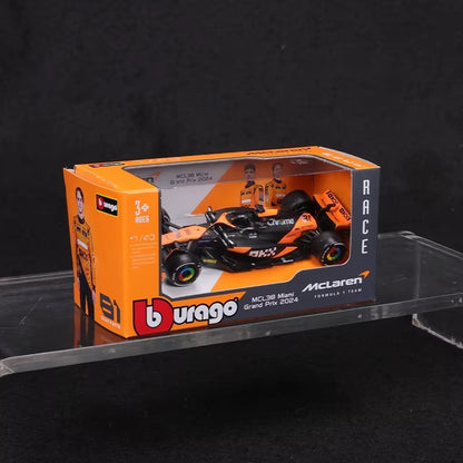 Em estoque Novo 2024 Bburago 1:43 F1 Liga Miniatura Diecast Modelo Mclaren Mcl38 Bwt Alpine A524 Amg W15 F1 Carro Brinquedo Personalizado Presente Infantil