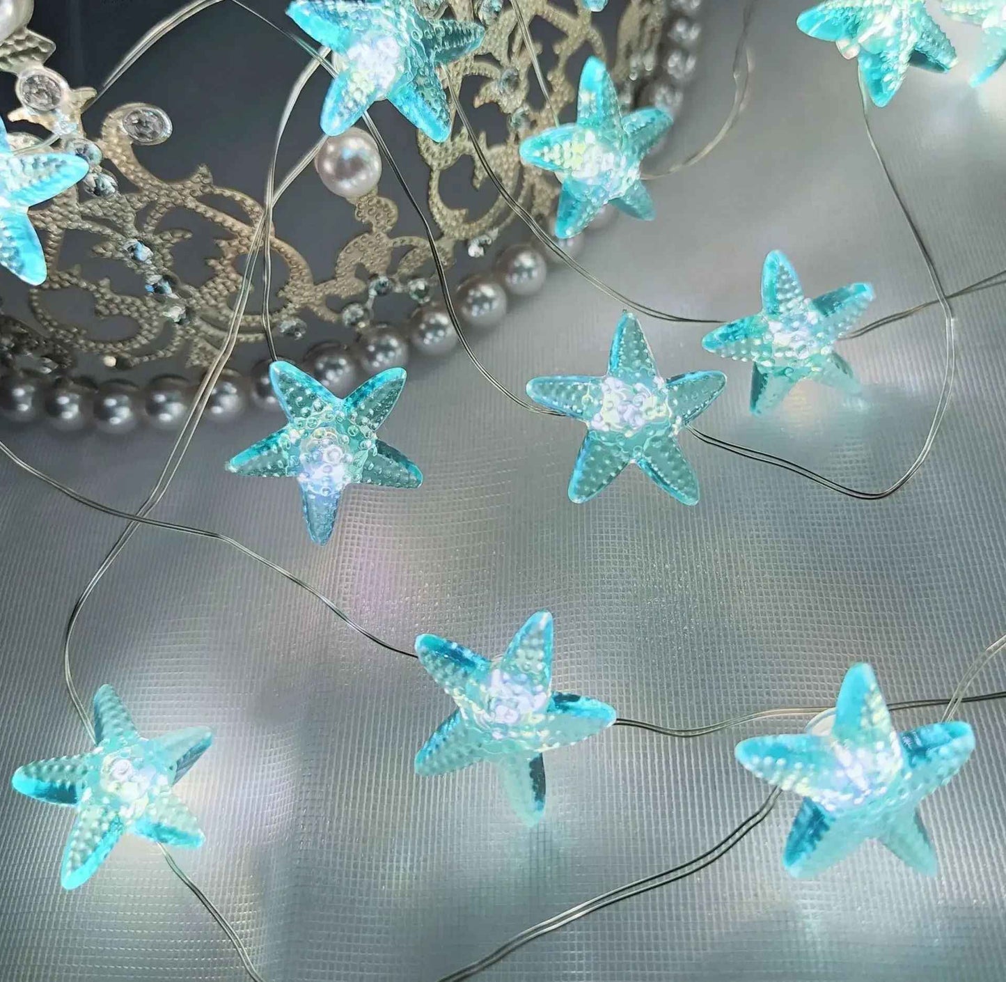 Ocean Theme 20/30 Leds String Lights Shell Starfish Under The Sea LED Fairy Light for Wedding Party Christmas Decoration Lamp