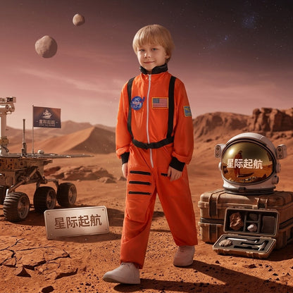 Halloween Space Suit Jumpsuit Cosmic Astronaut Costume Metallic Silver Unisex Family Party Dress Up
