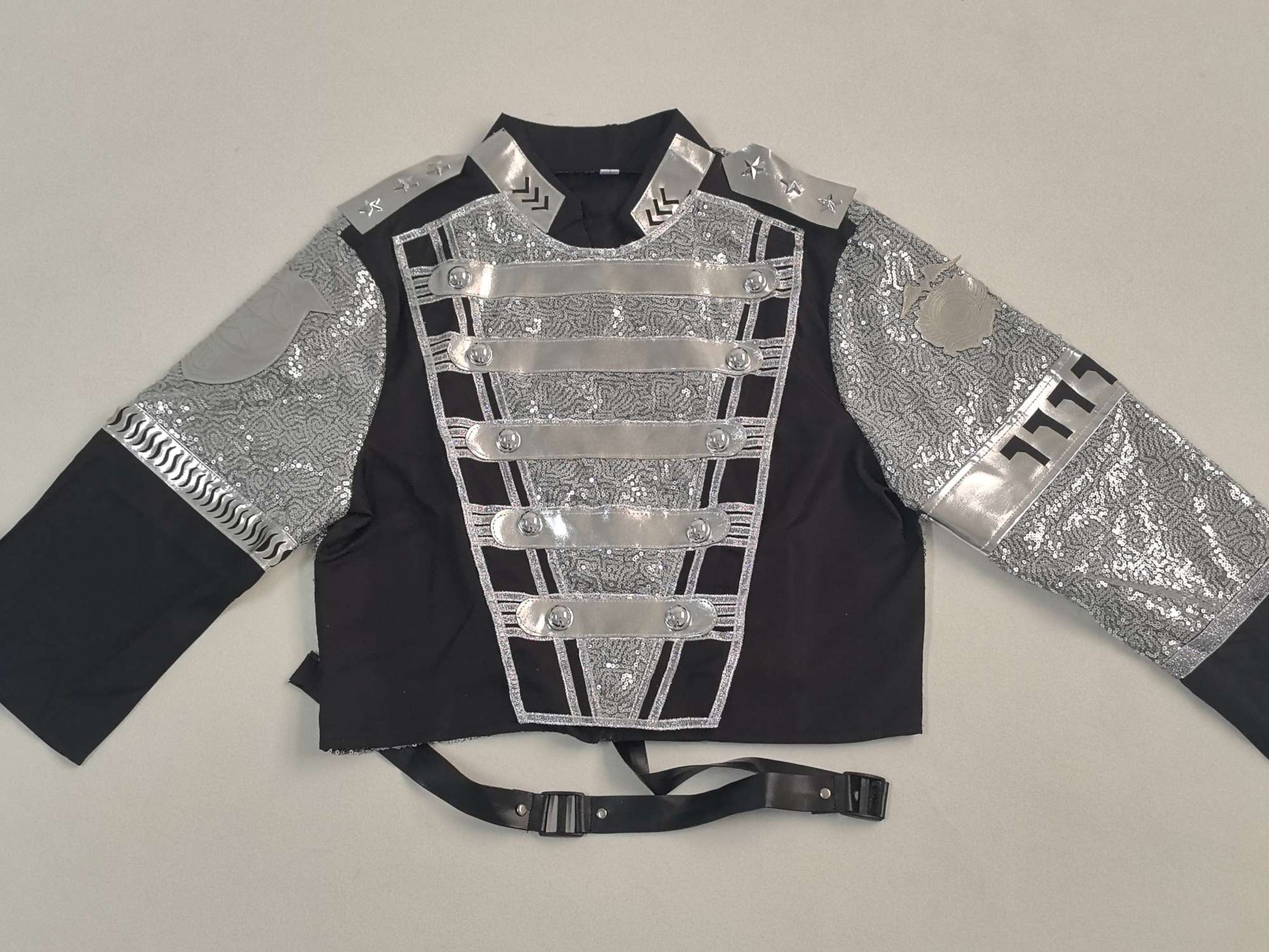 Michael Jackson Inspired Costume Military Sequin Jacket MJ Thriller Stage Performance Outfit Unisex Halloween Party