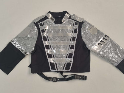 Michael Jackson Inspired Costume Military Sequin Jacket MJ Thriller Stage Performance Outfit Unisex Halloween Party