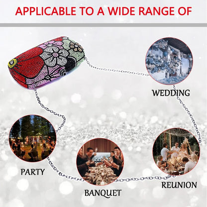 Women Multi Flower Rhinestone Clutches Luxury Diamond Wedding Purse Crystal Dinner Handbags Designer Party Stones Minaudere Bags