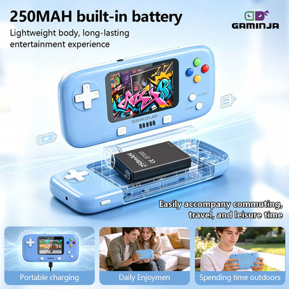 GAMINJA GC76P 300 IN 1 Classic Games Handheld Pocket Game Console 2.8inch Video Game Console Portable Handheld Game for Gift
