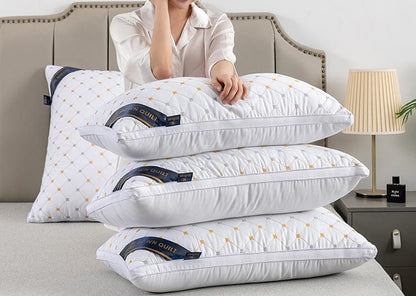 Polyester Pillow Insert for Adults - Hotel & Home Use, Soft White Rectangular Bedding Core, Durable Pillow for Dorm & Household